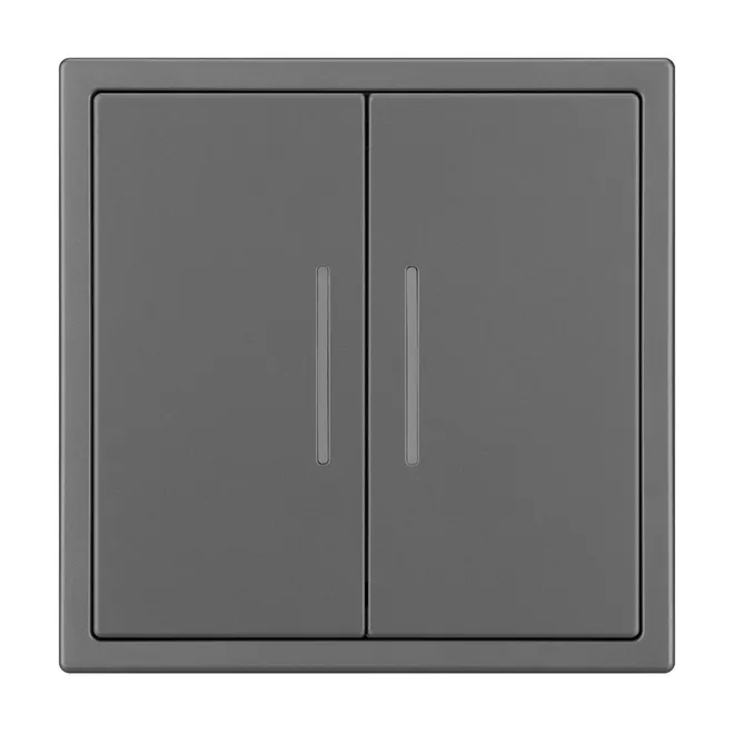 Механизм звонкового выключателя двухклавишный LED SWT-NOBE-MKR2-SFPL-L-GR (230V, 10A) (Arlight, Серый базальт)