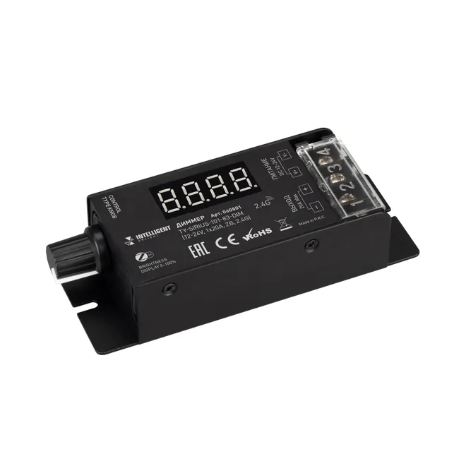 INTELLIGENT ARLIGHT Диммер TY-SIRIUS-101-83-DIM (12-24V, 1x20A, ZB, 2.4G) (IARL, IP20 Металл, 3 года)
