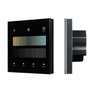 INTELLIGENT ARLIGHT Сенсорная панель SMART-DALI-301-11-1G-4SC-DT8 Черная (230V, встраиваемая, 2.4G) (IARL, IP20 Пластик, 5 лет)