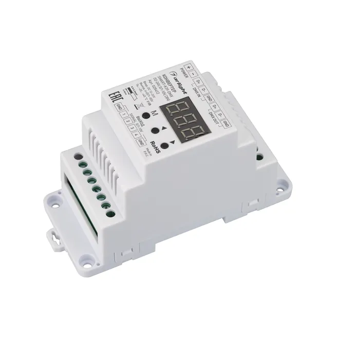 Конвертер SMART-K39-DMX (12-24V, 0/1-10V, DIN) (Arlight, Металл)