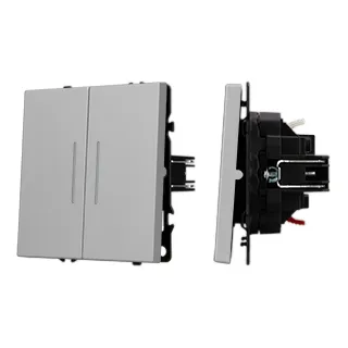 Механизм звонкового выключателя двухклавишный LED SWT-NOBE-MKR2-SFPL-L-IS (230V, 10A) (Arlight, Никель)