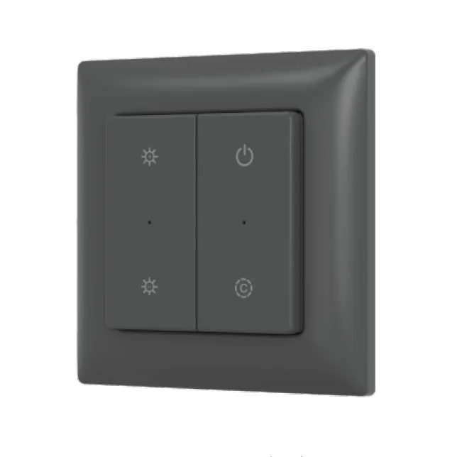 INTELLIGENT ARLIGHT Кнопочная панель SMART-RF-801-22-MULTI черная, закруг. (3V, пластик, 2.4G) (IARL, IP20 Пластик, 5 лет)