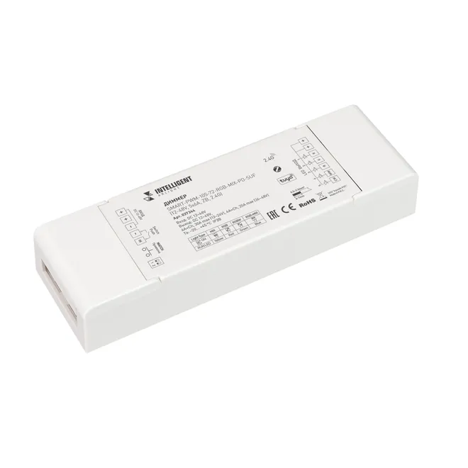 INTELLIGENT ARLIGHT Диммер SMART-PWM-105-72-RGB-MIX-PD-SUF (12-48V, 5x6A, ZB, 2.4G) (IARL, IP20 Пластик, 5 лет)
