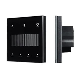 INTELLIGENT ARLIGHT Сенсорная панель SMART-DALI-301-11-1G-4SC-DT6 Черная (230V, встраиваемая, 2.4G) (IARL, IP20 Пластик, 5 лет)