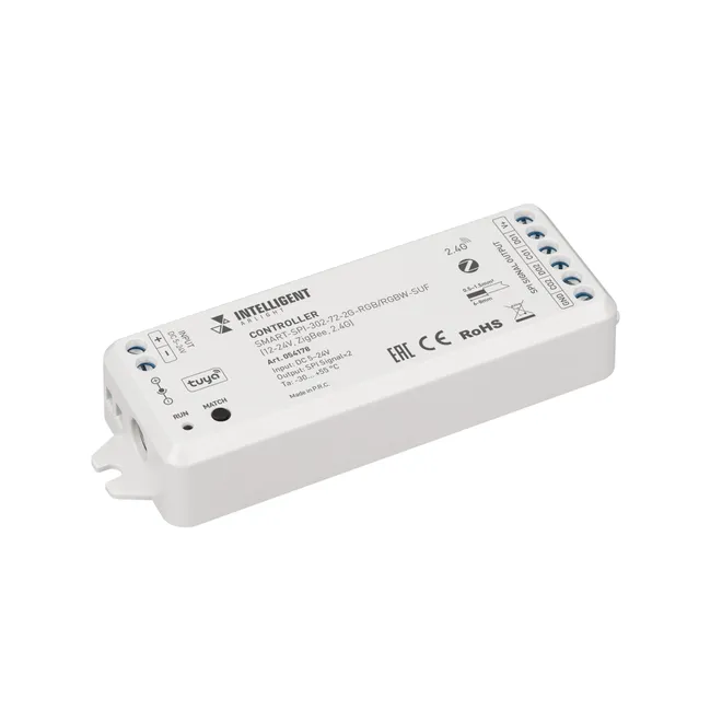 INTELLIGENT ARLIGHT Контроллер SMART-SPI-302-72-2G-RGB/RGBW-SUF (12-24V, ZigBee, 2.4G) (IARL, IP20 Пластик, 5 лет)