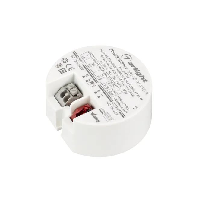 Блок Питания ARJ-SP-31-PFC-R (31W, 15-42V, 0.7-0.75A) (Arlight, IP20 Пластик, 5 лет)