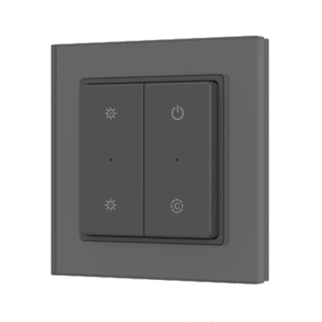 INTELLIGENT ARLIGHT Кнопочная панель SMART-RF-801-22-MULTI черная, квадрат. (3V, стекло, 2.4G) (IARL, IP20 Пластик, 5 лет)