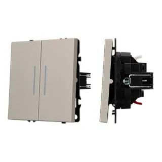 Механизм звонкового выключателя двухклавишный LED SWT-NOBE-MKR2-SFPL-L-CA (230V, 10A) (Arlight, Кашемир)