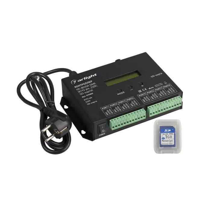 Контроллер HX-803SA DMX (8192 pix, 220V, SD-карта) (Arlight, -)